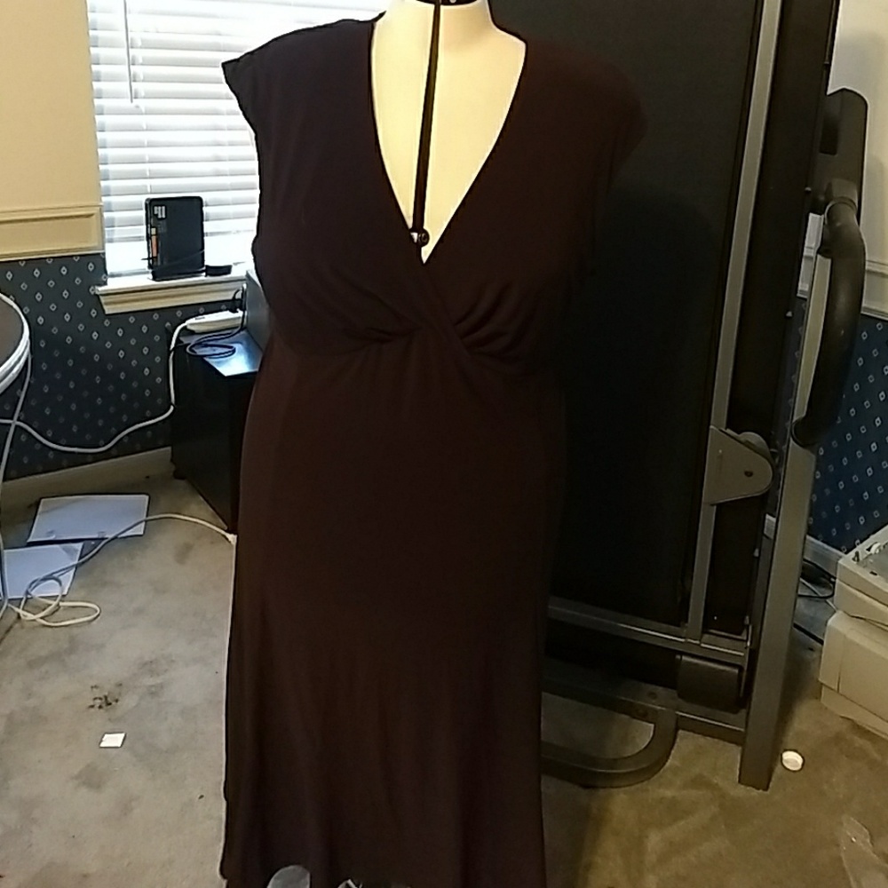 Dressbarn brown cap sleeve dress